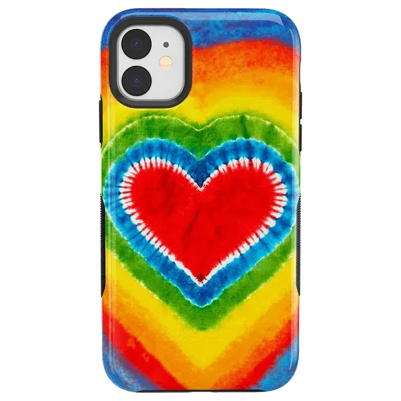 I Heart Tie Dye | Rainbow Heart Case iPhone Case get.casely Bold iPhone 11 