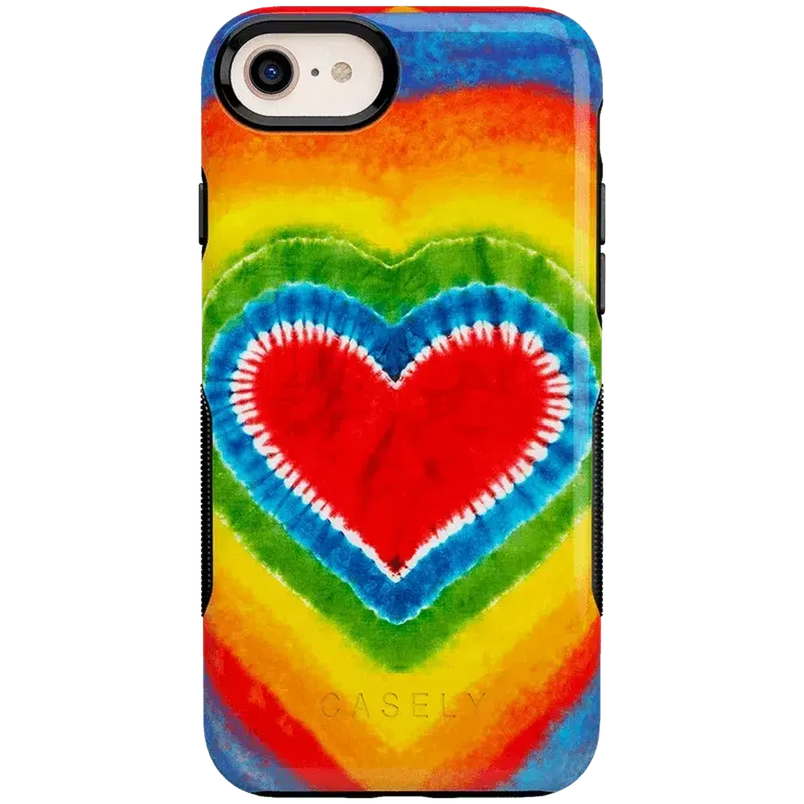 I Heart Tie Dye | Rainbow Heart Case iPhone Case get.casely Bold iPhone 6/7/8 