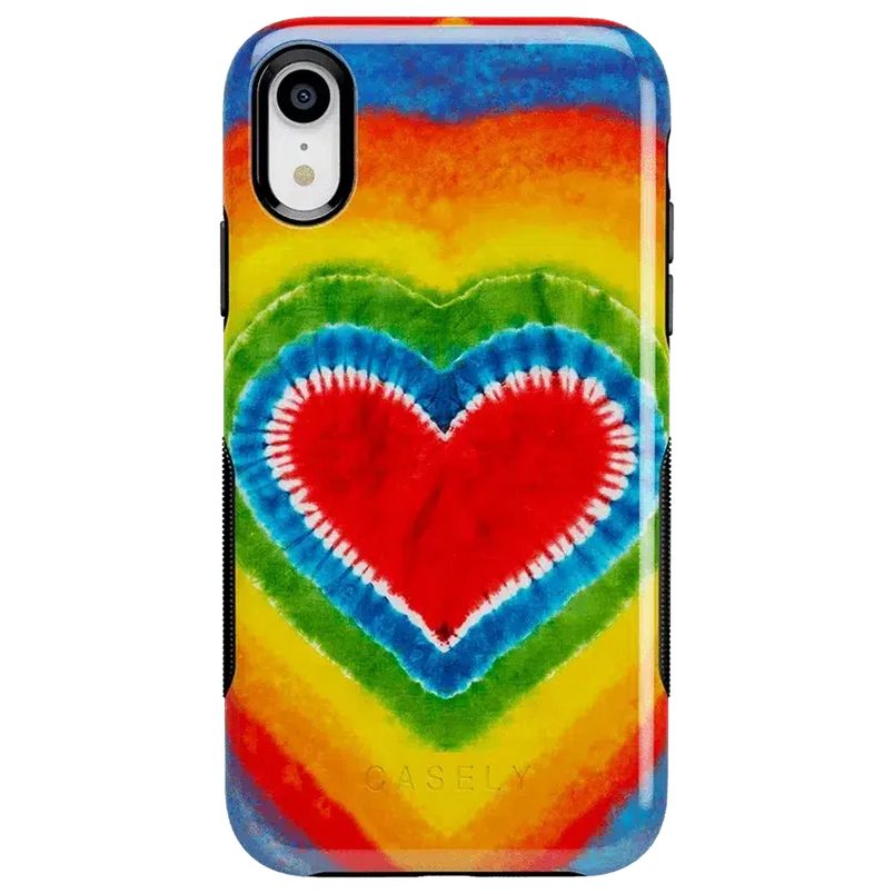 I Heart Tie Dye | Rainbow Heart Case iPhone Case get.casely Bold iPhone XR 