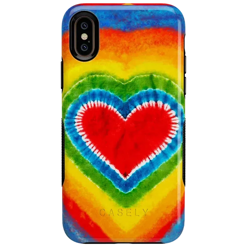 I Heart Tie Dye | Rainbow Heart Case iPhone Case get.casely Bold iPhone XS Max 