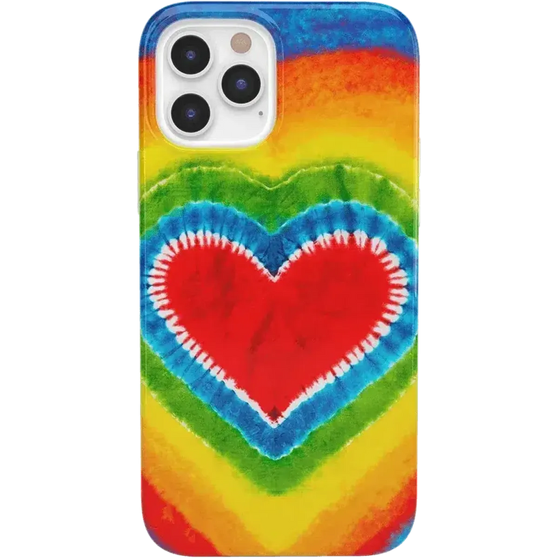 I Heart Tie Dye | Rainbow Heart Case iPhone Case get.casely Classic iPhone 12 Pro 