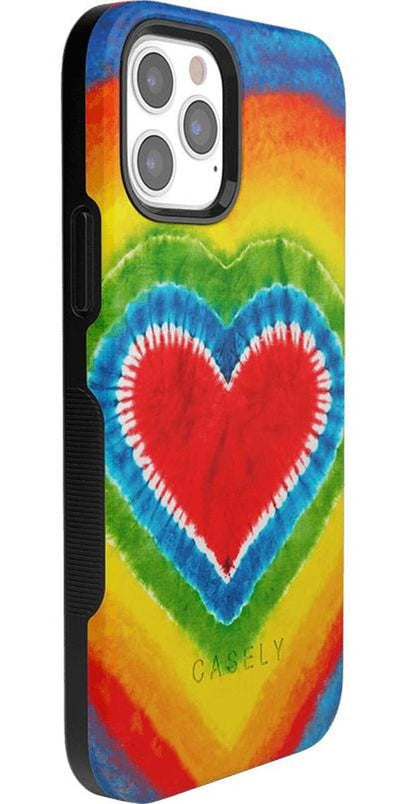 I Heart Tie Dye | Rainbow Heart Case iPhone Case get.casely 