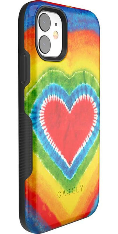 I Heart Tie Dye | Rainbow Heart Case iPhone Case get.casely 