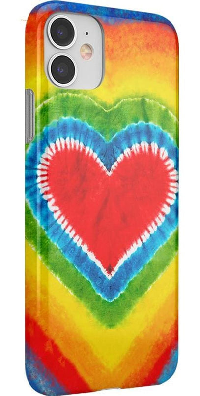 I Heart Tie Dye | Rainbow Heart Case iPhone Case get.casely 