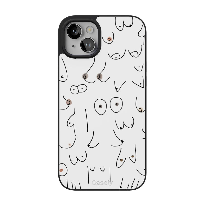 I'm With Her | Black & White Boobs Case iPhone Case get.casely Align + MagSafe® iPhone 14 Plus 
