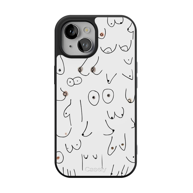 I'm With Her | Black & White Boobs Case iPhone Case get.casely Align + MagSafe® iPhone 15 