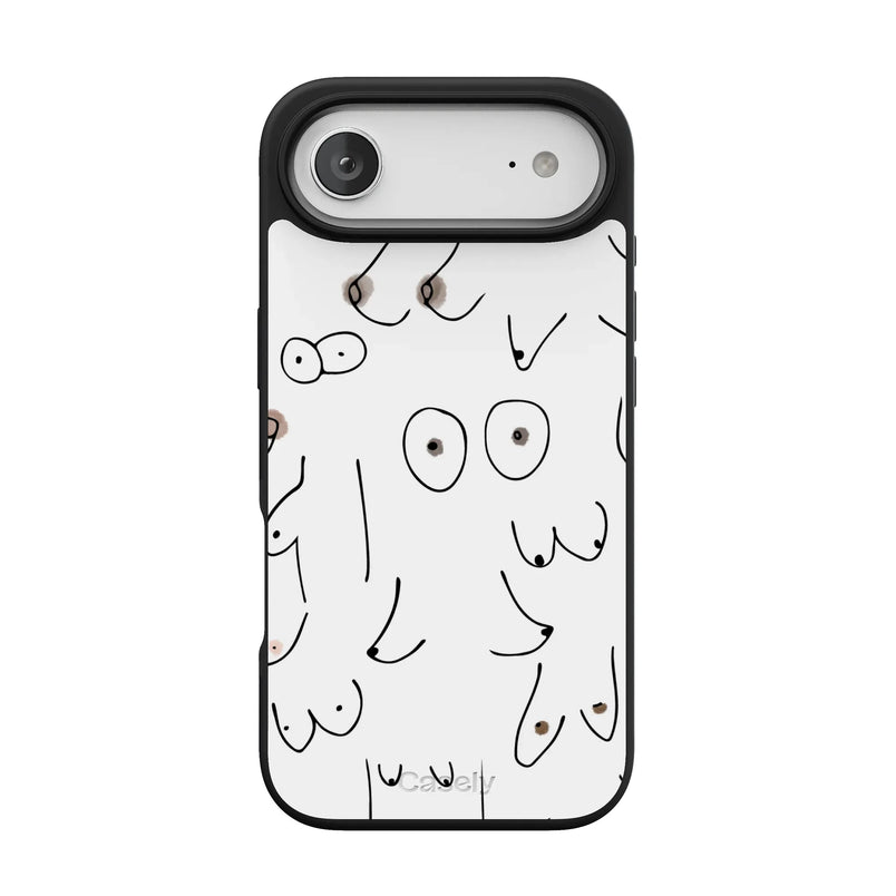 I'm With Her | Black & White Boobs Case iPhone Case get.casely Align + MagSafe® iPhone 17 Air 