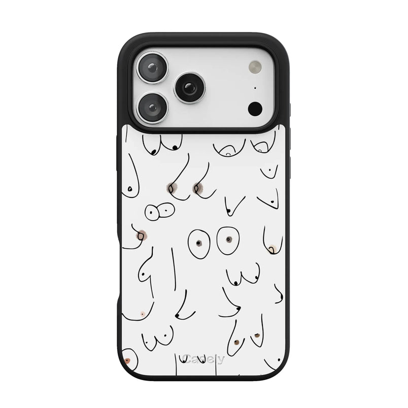 I'm With Her | Black & White Boobs Case iPhone Case get.casely Align + MagSafe® iPhone 17 Pro Max 