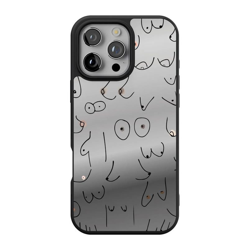 I'm With Her | Black & White Boobs Case iPhone Case get.casely Align Reflect + MagSafe® iPhone 16 Pro Max 