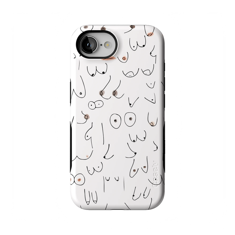 I'm With Her | Black & White Boobs Case iPhone Case get.casely Bold Flex + MagSafe® iPhone 17E 