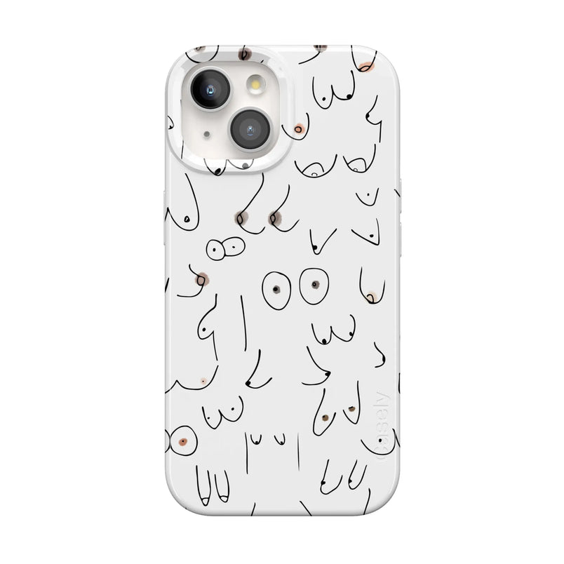 I'm With Her | Black & White Boobs Case iPhone Case get.casely Classic + MagSafe® iPhone 13 