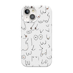 I'm With Her | Black & White Boobs Case iPhone Case get.casely Classic + MagSafe® iPhone 13 