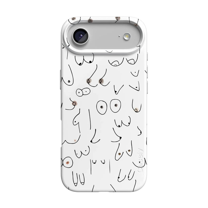 I'm With Her | Black & White Boobs Case iPhone Case get.casely Classic + MagSafe® iPhone 17 Air 