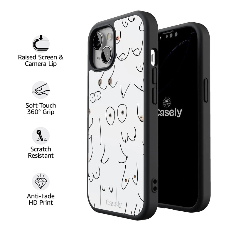 I'm With Her | Black & White Boobs Case iPhone Case get.casely 