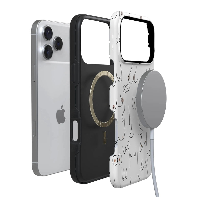 I'm With Her | Black & White Boobs Case iPhone Case get.casely 