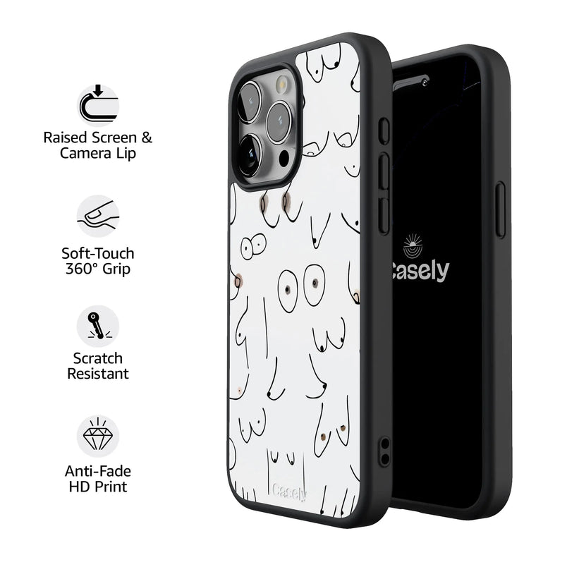 I'm With Her | Black & White Boobs Case iPhone Case get.casely 