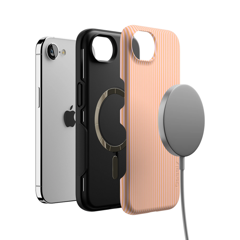 Stripes and the City | Orange & Pink Pinstripe Case
