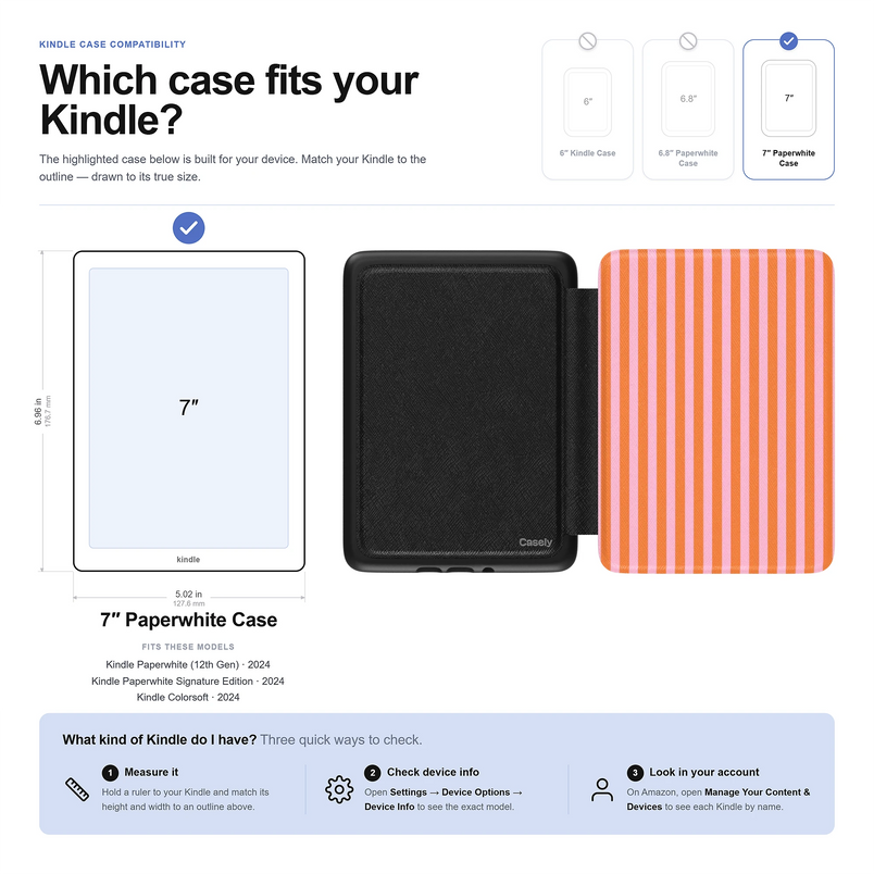 Perfect Stripes | Orange & Pink Stripes Kindle Case