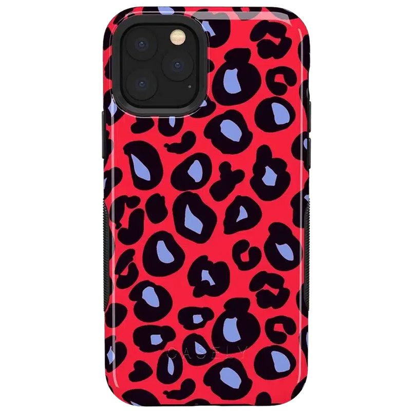 Into the Wild | Red & Blue Leopard Print Case iPhone Case get.casely Bold iPhone 11 Pro Max 