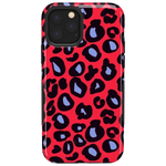 Into the Wild | Red & Blue Leopard Print Case iPhone Case get.casely Bold iPhone 11 Pro Max 