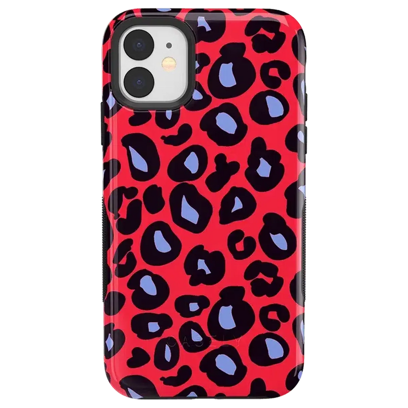 Into the Wild | Red & Blue Leopard Print Case iPhone Case get.casely Bold iPhone 11 