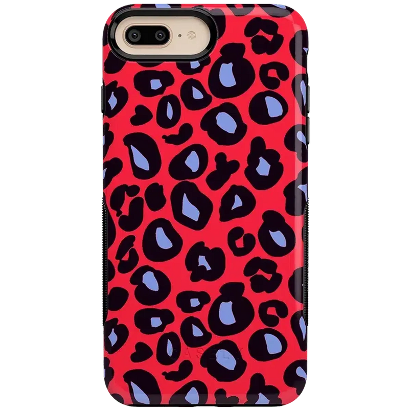 Into the Wild | Red & Blue Leopard Print Case iPhone Case get.casely Bold iPhone 6/7/8 Plus 