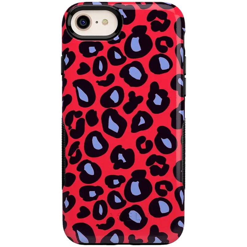 Into the Wild | Red & Blue Leopard Print Case iPhone Case get.casely Bold iPhone 6/7/8 