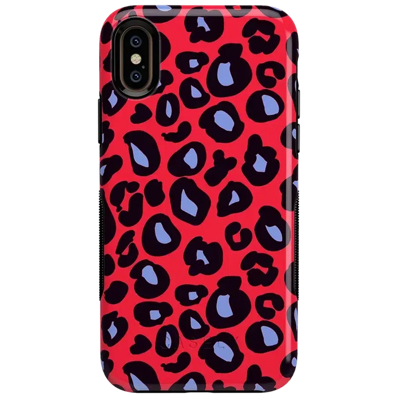 Into the Wild | Red & Blue Leopard Print Case iPhone Case get.casely Bold iPhone XS Max 