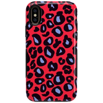 Into the Wild | Red & Blue Leopard Print Case iPhone Case get.casely Bold iPhone XS Max 