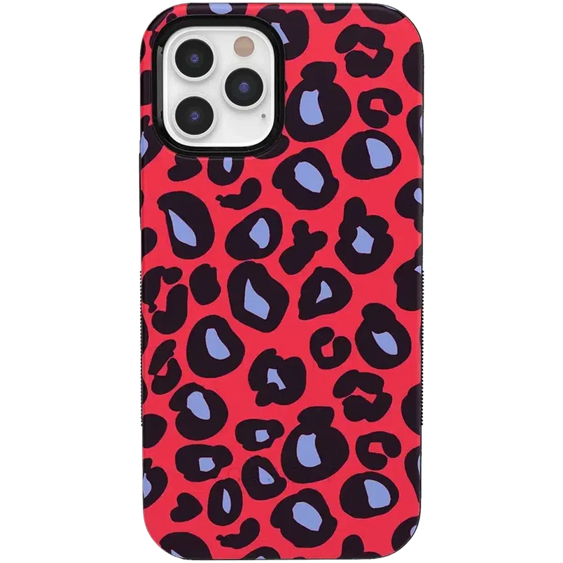 Into the Wild | Red & Blue Leopard Print Case iPhone Case get.casely Bold iPhone 12 Pro Max 