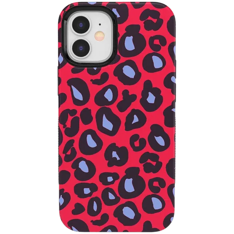 Into the Wild | Red & Blue Leopard Print Case iPhone Case get.casely Bold iPhone 12 Mini 
