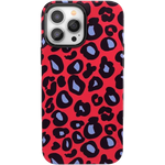 Into the Wild | Red & Blue Leopard Print Case iPhone Case get.casely Bold + MagSafe® iPhone 13 Pro 