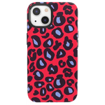 Into the Wild | Red & Blue Leopard Print Case iPhone Case get.casely Bold + MagSafe® iPhone 13 