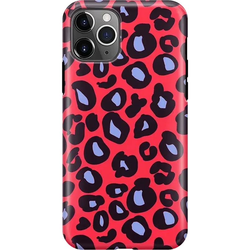 Into the Wild | Red & Blue Leopard Print Case iPhone Case get.casely Classic iPhone 11 Pro 