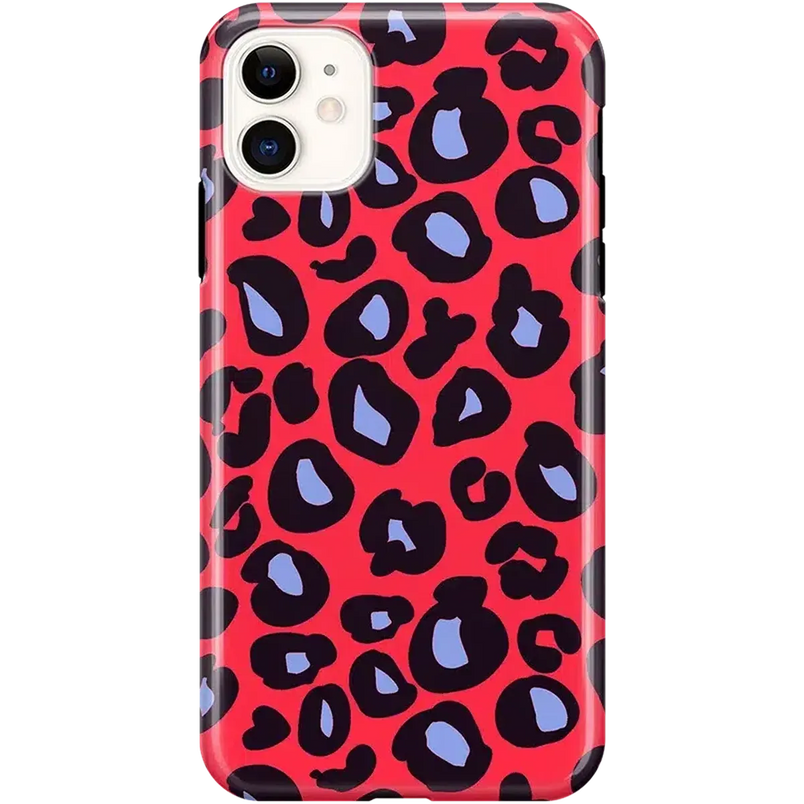 Into the Wild | Red & Blue Leopard Print Case iPhone Case get.casely Classic iPhone 11 