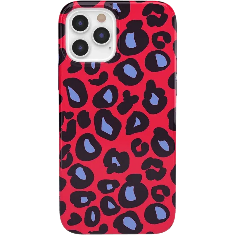 Into the Wild | Red & Blue Leopard Print Case iPhone Case get.casely Classic iPhone 12 Pro Max 