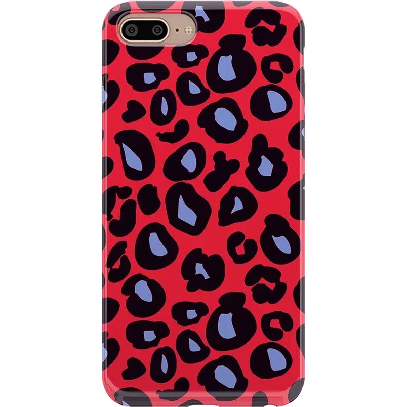 Into the Wild | Red & Blue Leopard Print Case iPhone Case get.casely Classic iPhone 6/7/8 Plus 