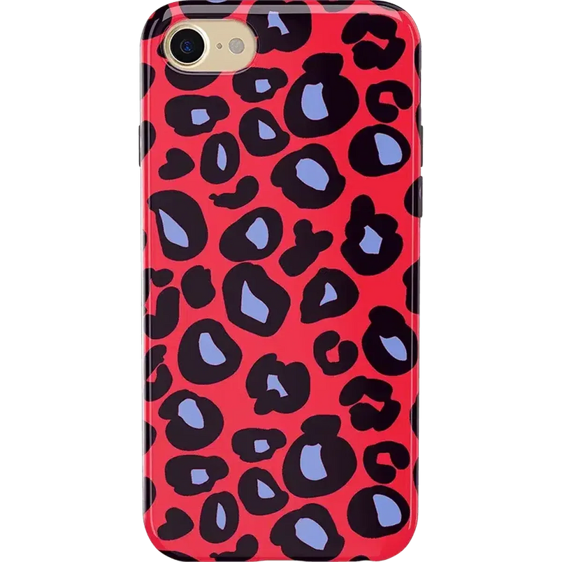 Into the Wild | Red & Blue Leopard Print Case iPhone Case get.casely Classic iPhone 6/7/8 