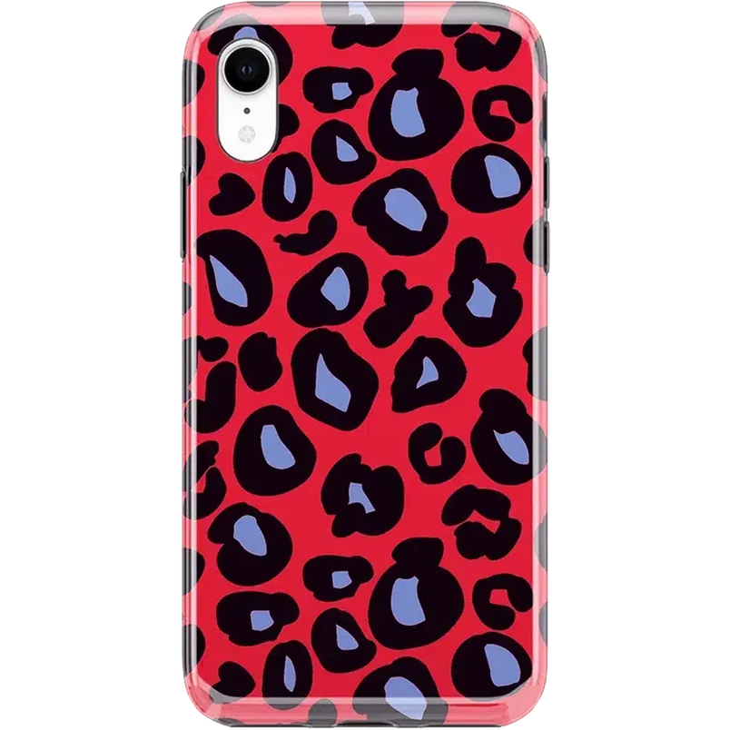 Into the Wild | Red & Blue Leopard Print Case iPhone Case get.casely Classic iPhone XR 