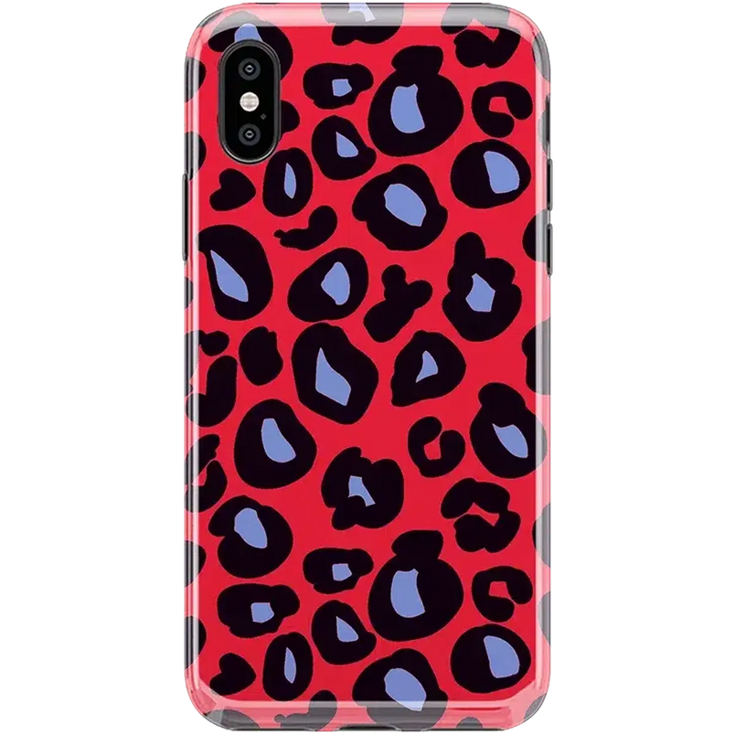 Into the Wild | Red & Blue Leopard Print Case iPhone Case get.casely Classic iPhone XS Max 