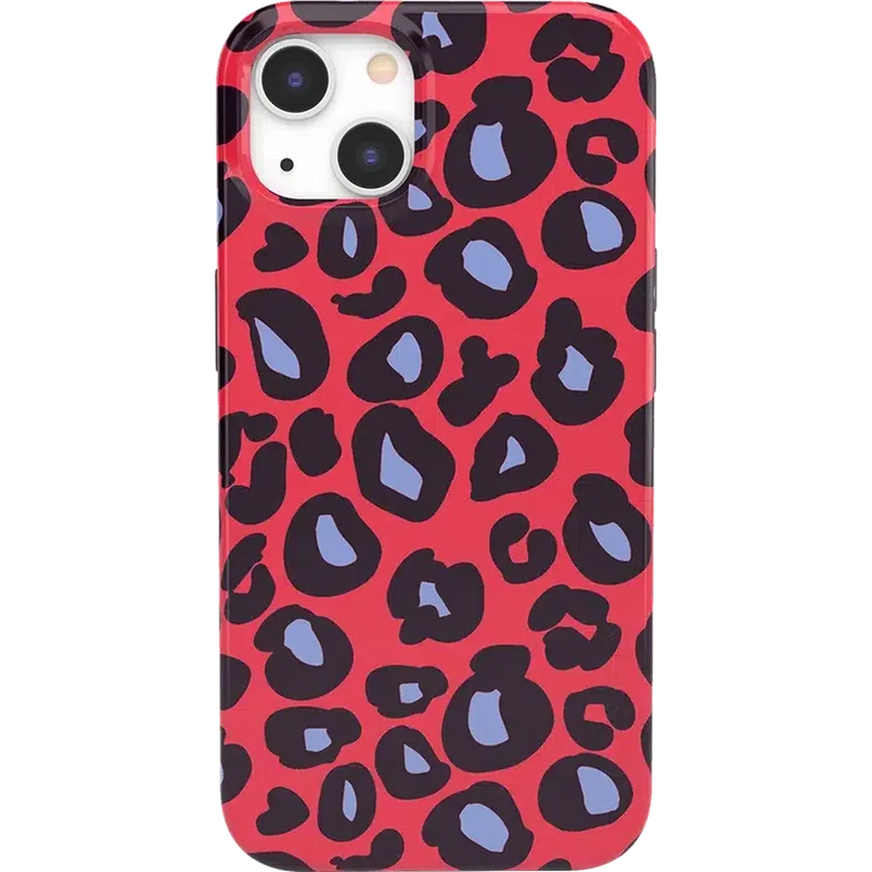 Into the Wild | Red & Blue Leopard Print Case iPhone Case get.casely 