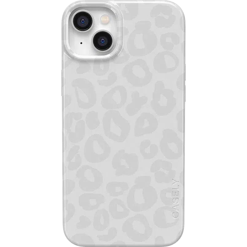 Into the Wild | White Snow Leopard Case iPhone Case get.casely Classic + MagSafe® iPhone 14 Plus