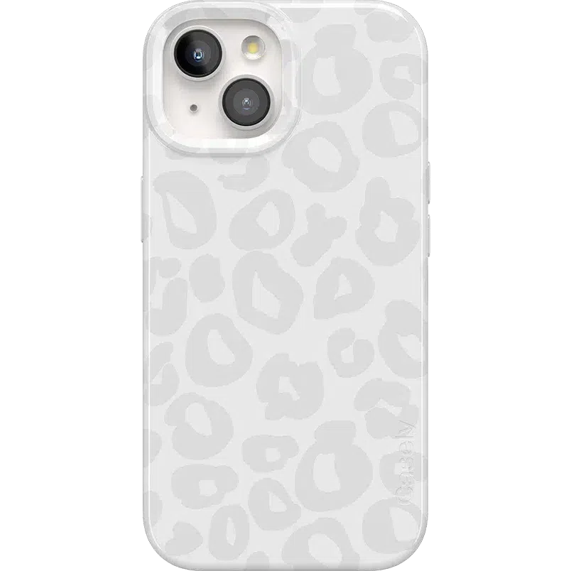 Into the Wild | White Snow Leopard Case iPhone Case get.casely Classic + MagSafe® iPhone 15 Plus