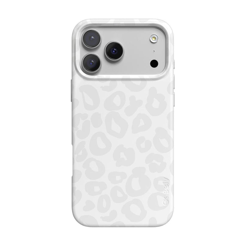 Into the Wild | White Snow Leopard Case iPhone Case get.casely Classic + MagSafe® iPhone 17 Pro Max 