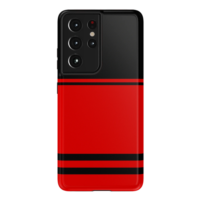 Go Canes | Black & Red Striped Case - Galaxy S21 Ultra