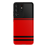 Go Canes | Black & Red Striped Case - Galaxy S21 Ultra