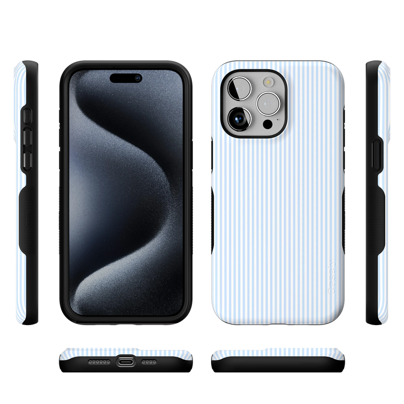 Stripes and the City | Light Blue Pinstripe Case