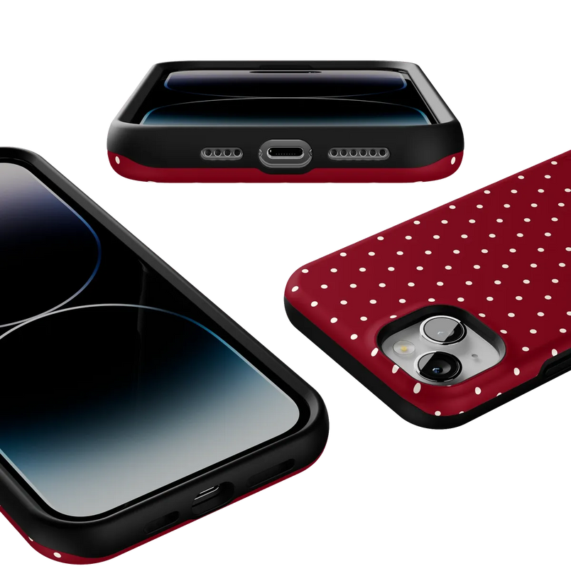 On the Dot | Maroon Polka Dot Case