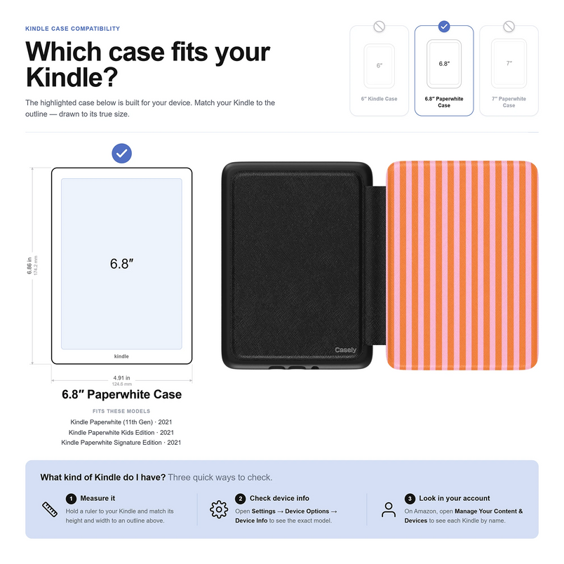 Perfect Stripes | Orange & Pink Stripes Kindle Case