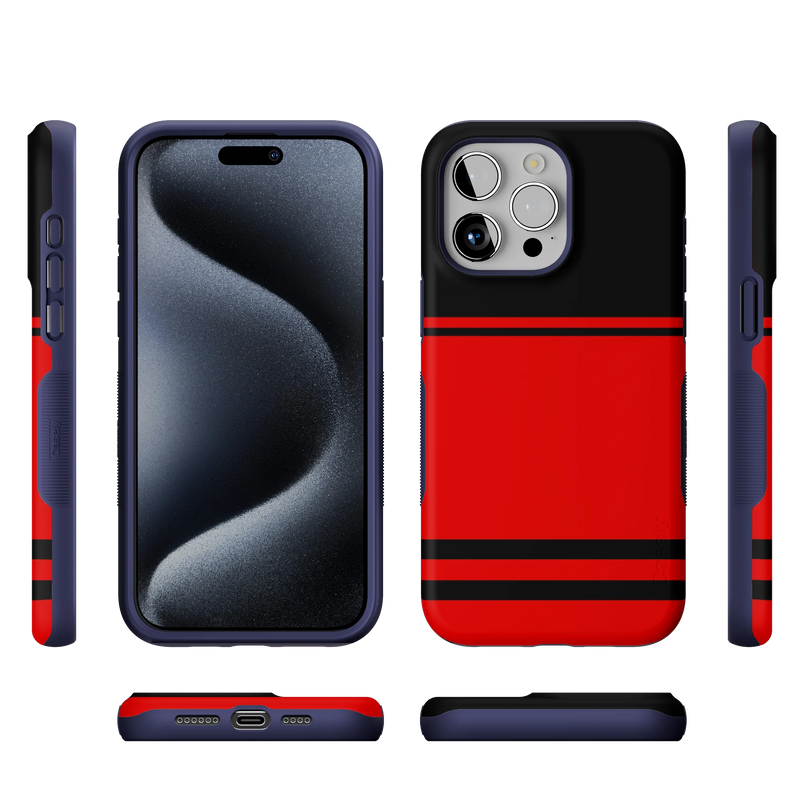 Storm Warning | Black & Red Stripes Case